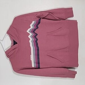 Patagonia Kids Pink Hoodie with Striped Design